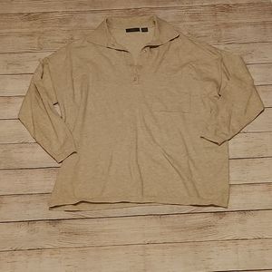 RDI Oversized Beige Collar Long Sleeve Top